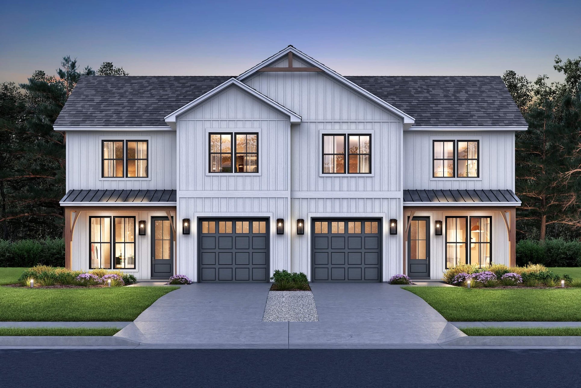 Oak Bowery Duplex Plan House Plan Zone 