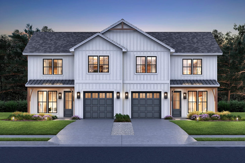 Oak Bowery Duplex Plan House Plan Zone 