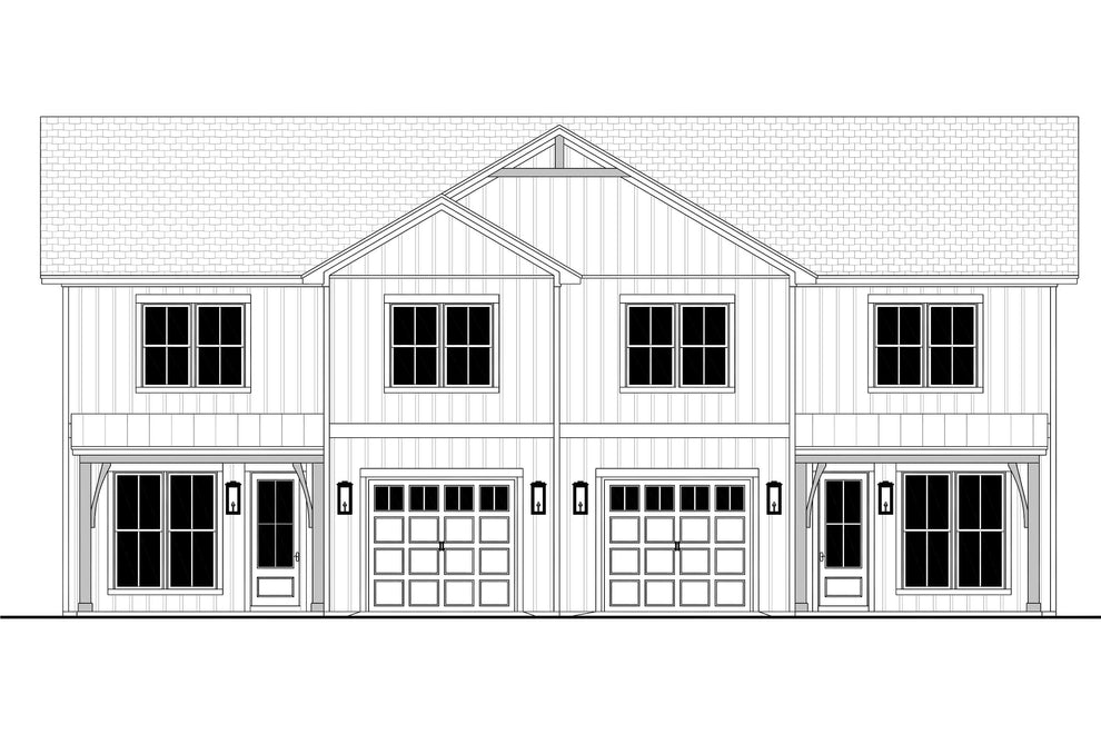 Oak Bowery Duplex Plan House Plan Zone 