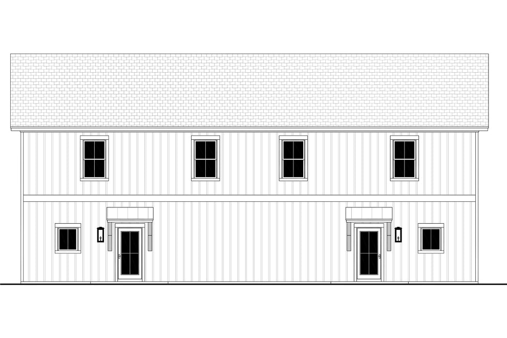 Oak Bowery Duplex Plan House Plan Zone 